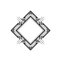 Geometric Black Diamond Frame On White, Minimalist Modern vector