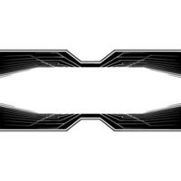 Geometric Abstract, Techy Frame, Black And White, Minimalist vector