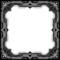 Art Deco Frame, Black And White Border, Empty Space, Ornamental vector