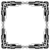 Futuristic Tech Frame, Black White Border For vector