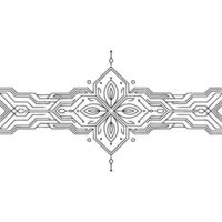 Geometric Ornament With Circuitboard Texture, Minimalist vector