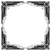 Geometric Tech Frame, Futuristic Border, Modern Deco Style, Art vector
