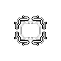 Minimalist Circuit Board On Gray Background - Circuit board vector