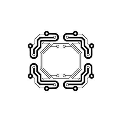 Minimalist Circuit Board On Gray Background - Circuit board
