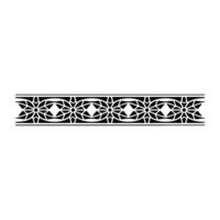 Geometric Black And Red Ornamental Border On White Background vector