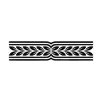 Elegant Black Leaf Motif Border On White Background, Minimalist vector