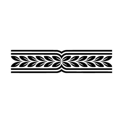 Elegant Black Leaf Motif Border On White Background, Minimalist