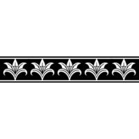 Elegant Black And White Lily Pattern Border vector