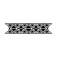 Geometric Black And White Ornamental Border On White Background - Pattern vector