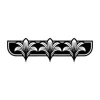 Elegant Art Deco Floral Border Element On White vector