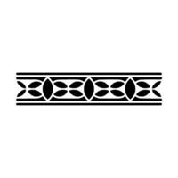 Decorative Border Element Black Geometric On White vector