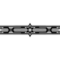 Minimalist Geometric Border With Star Motif, Black White vector