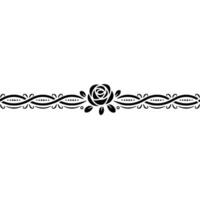 Elegant Floral Border Black Rose Decorative Line Element vector