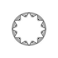 Geometric Circular Ornament Minimalist Black And White - Circle vector