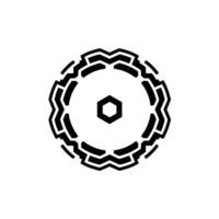 Modern Geometric Mandala Black White Abstract Art vector