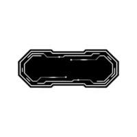 Futuristic Interface Element Black Panel With Glowing Lines On White vector