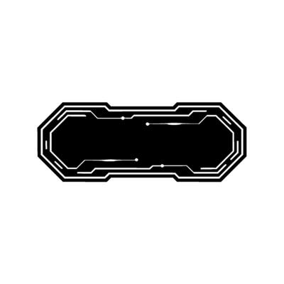 Futuristic Interface Element Black Panel With Glowing Lines On White