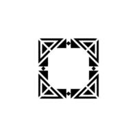 Geometric Frame Black Triangles Squares On White vector