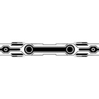 Futuristic Tech Border Element In Black And White vector