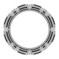 Geometric Tribal Circle Border In Black And White vector