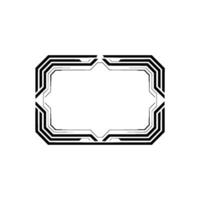Futuristic Black And White Tech Frame Element, Minimalist vector