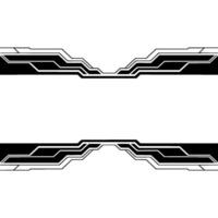 Abstract Tech Border Futuristic Black White Frame, Space For Text vector