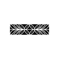 Minimalist Black Floral Border On White Background - Geometric vector
