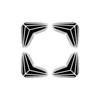 Geometric Frame Abstract Black And White Corner, Modern Style vector
