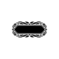 Elegant Black Ornate Oval Frame On White Background vector