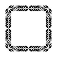 Elegant Black Floral Frame on White, Decorative Border - Art vector