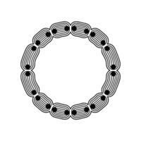 Abstract Black Line Circle Ornament on White Background vector