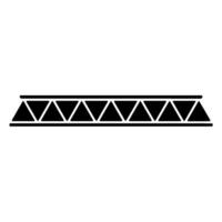 Geometric Truss Bridge Black White Illustration vector