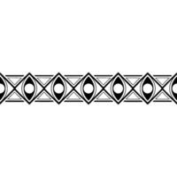 Geometric Black and White Border on White Background - Repeating vector