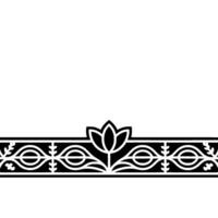 Elegant Black and White Floral Border on Gradient Background - Minimalist vector