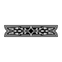 Elegant Decorative Border with Floral Elements, Black White vector