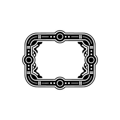 Deco Frame, Black White, Ornamental Border, Elegant