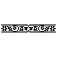 Elegant Floral Border in Black, Element vector