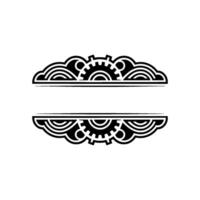 Steampunk Gear Border Element Illustration, Decorative Frame vector