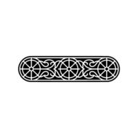 Ornate Black White Decorative Border Element, Symmetrical vector