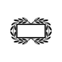 Elegant Black and White Leaf Frame for Text Minimalist vector