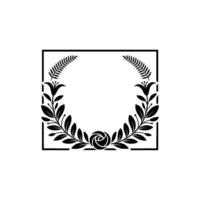Elegant Floral Frame in Black Invitation, Wedding Decor, Element vector