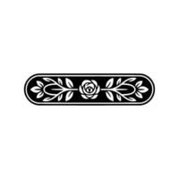 Elegant Black and White Floral Border Element - Rose vector