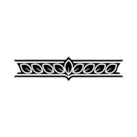 Elegant Black Leaf Border on White Background, Illustration vector