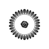 Minimalist Black Rose Mandala on White Background Elegant vector