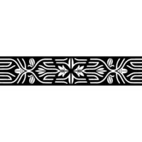 Minimalist Floral Ornament in Black and White on Gradient Background vector
