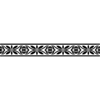 Floral Border Ornamental Black Pattern on White Background vector