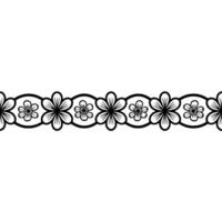 Minimalist Floral Border Pattern in Black and White - Ornament vector