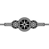 Geometric Black and White Ornament Element on White Background vector