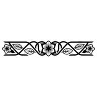 Elegant Floral Border Element, Black and White vector