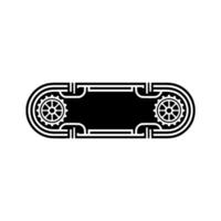 Steampunk Gear Frame Black White Mechanical vector